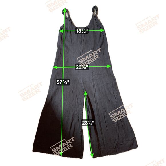 NWT CRISTINA VERGANI Made In Italy Linen Blend Sz M Wide Leg Jumper Black - Picture 7 of 8